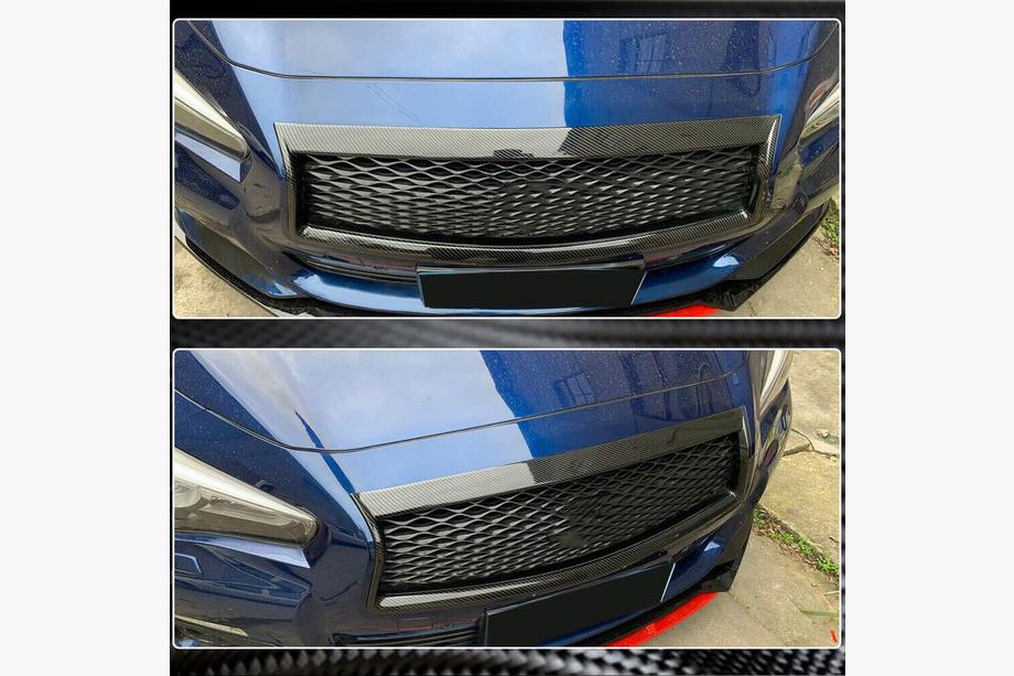 Infiniti Q50/Q60 2013-2024 гг. Окантовка решетки радиатора (для Q50 2018-2022, Карбон) Фото 5