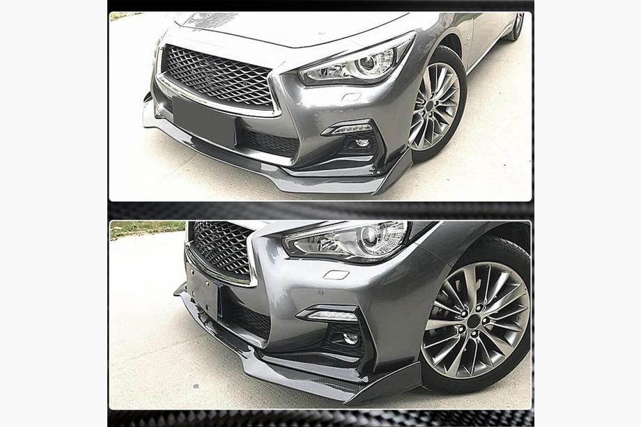 Infiniti Q50/Q60 2013-2024 гг. Передний Бампер Лип V2 для Q50 Sport 2018-2022 Карбон Фото 4