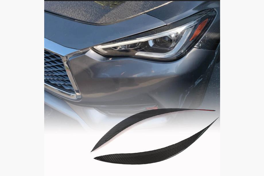 Infiniti Q50/Q60 2013-2024 гг. Реснички на фары (для Q60 2016-2022, Карбон) Image