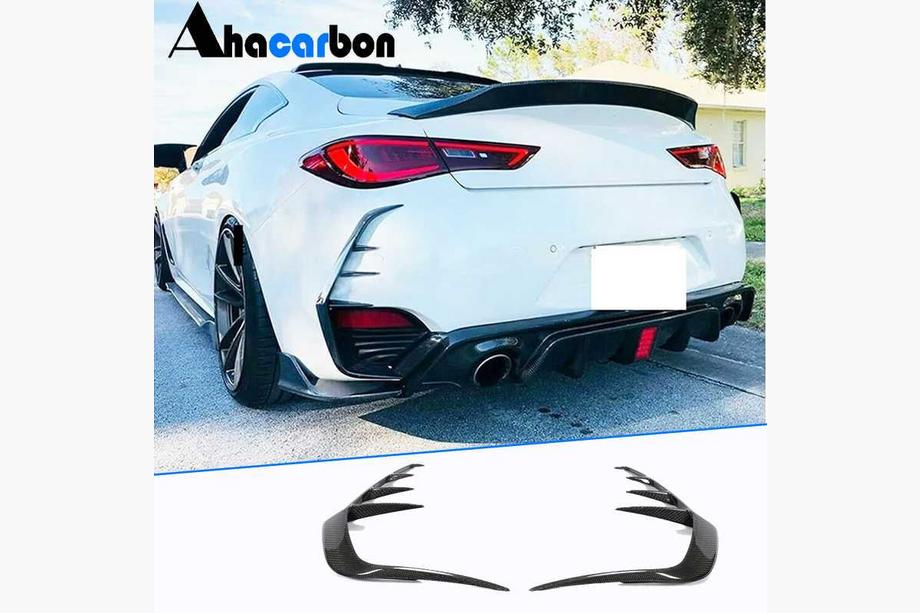 Infiniti Q50/Q60 2013-2024 гг. Накладки на задний бампер (для Q60 2016-2022, Карбон) Image