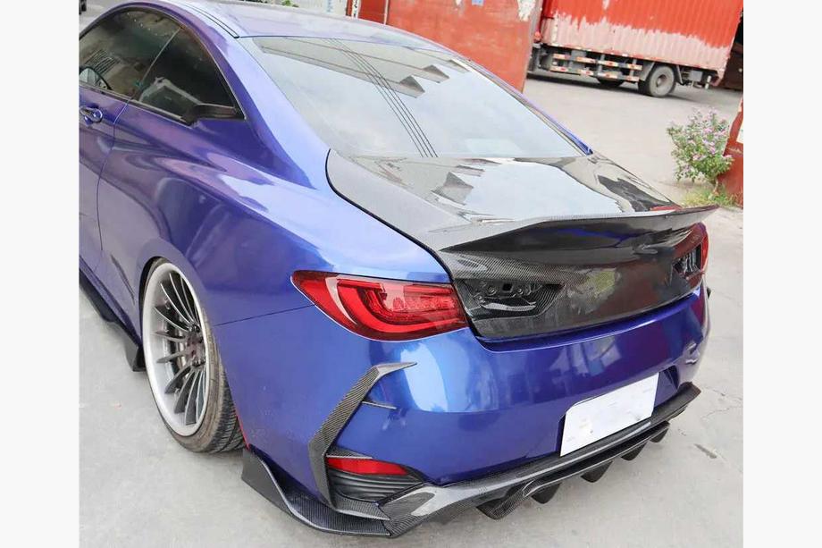 Infiniti Q50/Q60 2013-2024 гг. Накладки на задний бампер (для Q60 2016-2022, Карбон) Фото 6