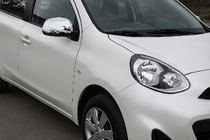 Nissan Micra K13 2011-2016 гг. Накладки на Зеркала (2 шт, ABS) фото 1