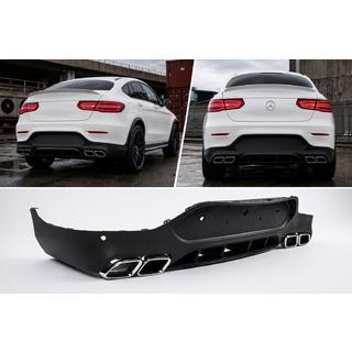 Задний диффузор с насадками Серебристый (Дизайн AMG63) фото 1