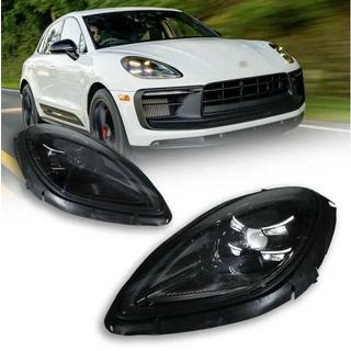 Передние фары черные (для 2018-2021, 2 шт) Porsche Macan 2014-2024 гг.
