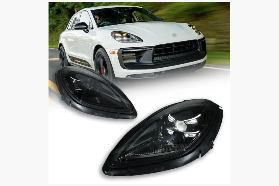 Porsche Macan 2014-2024 гг. Передние фары черные (для 2018-2021, 2 шт) Фото 1