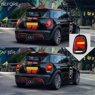 Задние LED фонари в стиле Union Jack Red (2 шт) Mini Cooper F55/56/57 2014-2023 гг. фото 1