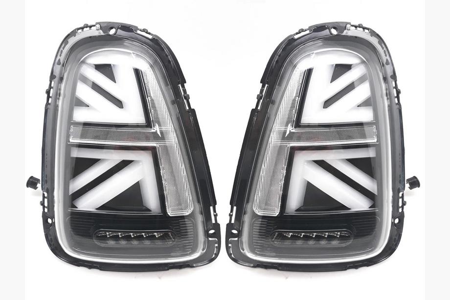 Mini Cooper R56/57 2006-2014 гг. Задние LED фонари в стиле Union Jack Black V-2 (2 шт) Image
