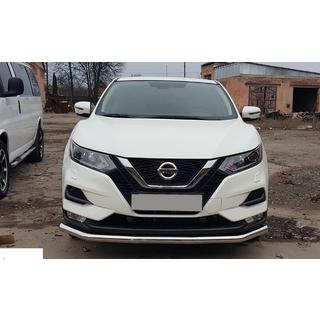 Передняя защита ST008 (2017-2021, нержавейка) Nissan Qashqai 2014-2021 гг. фото 1