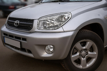 Toyota Rav 4 2001-2005 гг. Хром Накладки на Фары (2 шт., Пластик) 2003-2006 фото 2
