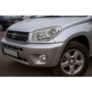 Хром Накладки на Фары (2 шт., Пластик) Toyota Rav 4 2001-2005 гг. фото 2