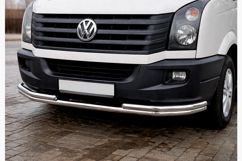 Volkswagen Crafter 2006-2016 гг. Передняя защита ST008 (нержавейка) Image