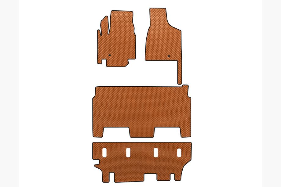 Dodge Grand Caravan V 2008-2020 гг. Коврики EVA (2008-2020, 3 ряда, 8-местный/Комплектация SXT, Оранжевый) Image