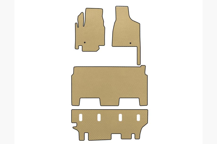 Dodge Grand Caravan V 2008-2020 гг. Коврики EVA (2008-2020, 3 ряда, 8-местный/Комплектация SXT, Бежевые) Фото 1