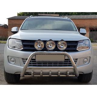 Кенгурятник WT003 (нержавейка) Volkswagen Amarok 2010-2022 гг. фото 1