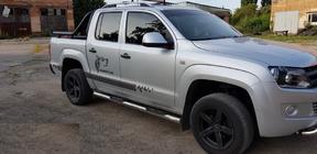 Volkswagen Amarok 2010-2022 гг. Боковые трубы (2 шт., нержавейка) 60мм фото 10