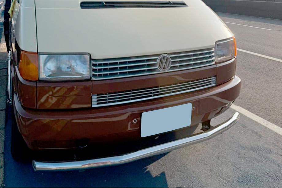 Volkswagen T4 Transporter 1990-2003 гг. Передняя защита ST008 (нержавейка) 51мм Фото 8