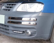 Volkswagen Caddy 2004-2010 гг. Углы на передний бампер из нержавеющей стали (4 шт) OmsaLine - Итальянская Нержавейка фото 1