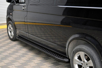 Volkswagen T5 Caravelle 2004-2010 гг. Боковые пороги X5-тип черные (2 шт., алюминий) фото 5
