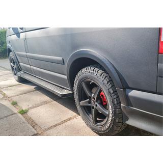 Боковые Подножки Allmond Black (2 шт., алюминий) Volkswagen T5 Transporter 2003-2010 гг. фото 4