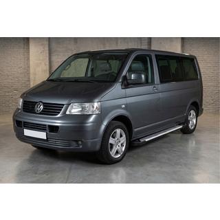 Боковые Подножки Line-тип (2 шт., алюминий) Volkswagen T5 Multivan 2003–2010 гг. фото 1