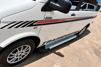 Volkswagen T5 2010-2015 гг. Боковые Подножки Line-тип (2 шт., алюминий) Длинная База фото 1