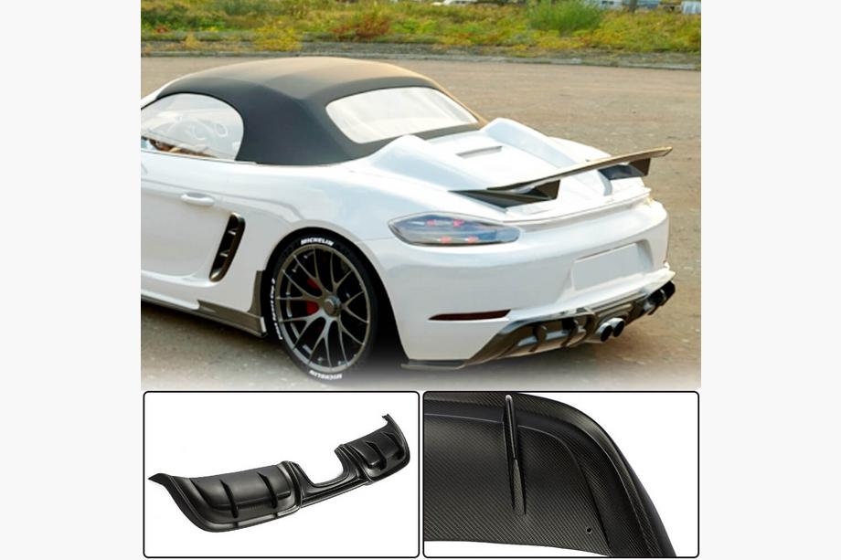 Porsche Boxster/Cayman 982 (718) 2016- гг. Диффузор заднего бампера V3 (2016-2019, Карбон) Image