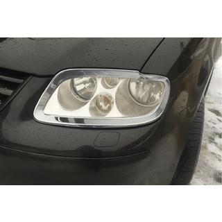 Накладки на Фары (2 шт, Нержавеющая Сталь) Volkswagen Caddy 2004-2010 гг. фото 1