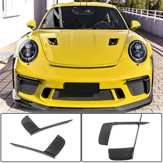 Накладки на передний бампер V2 (для GT3 (RS) 2017-2019, Карбон) фото 1