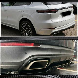 Диффузор заднего бампера (2018-2023, Карбон) Porsche Cayenne 2018- гг. фото 4