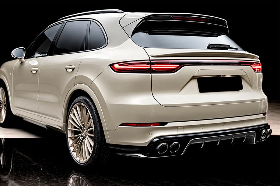 Porsche Cayenne 2018- гг. Диффузор заднего бампера (2018-2023, Карбон) Image