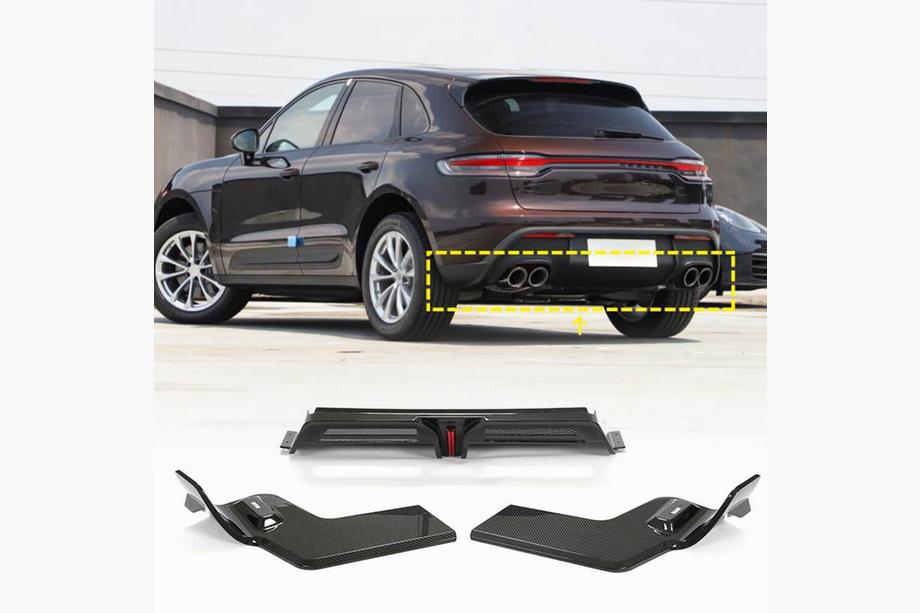 Porsche Macan 2014-2024 гг. Диффузор заднего бампера V2 (2021+, Карбон) Image