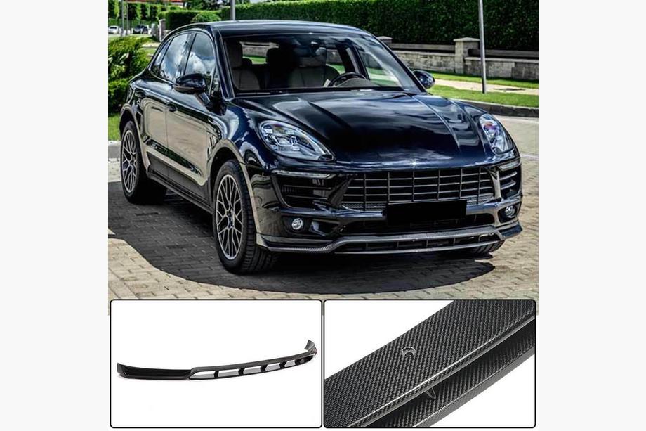 Porsche Macan 2014-2024 гг. Передний Бампер Лип V2 (2014-2018, Карбон) Фото 1