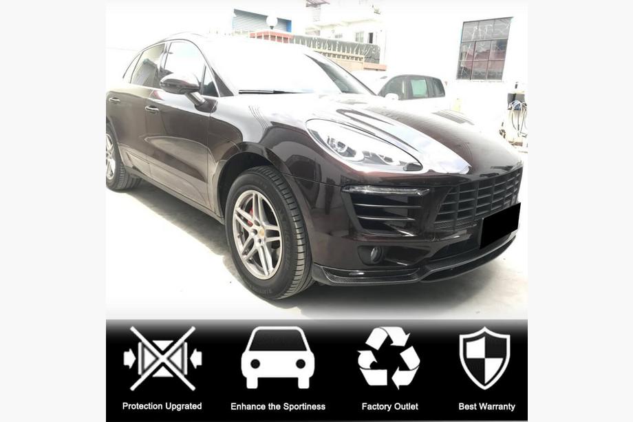 Porsche Macan 2014-2024 гг. Передний Бампер Лип V2 (2014-2018, Карбон) Фото 2
