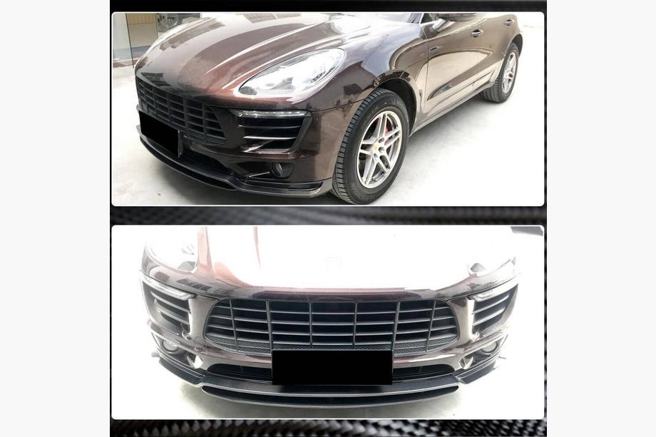 Porsche Macan 2014-2024 гг. Передний Бампер Лип V2 (2014-2018, Карбон) Фото 3