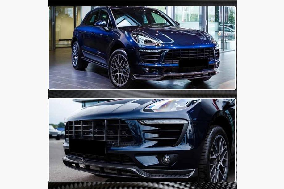 Porsche Macan 2014-2024 гг. Передний Бампер Лип V2 (2014-2018, Карбон) Фото 4