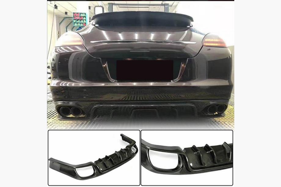 Porsche Panamera 2009-2016 гг. Диффузор заднего бампера (2009-2013, Карбон) Image