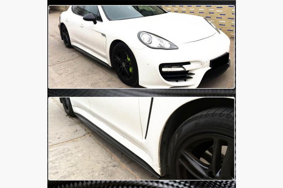 Porsche Panamera 2009-2016 гг. Боковые Пороги V1 (2009-2013, Карбон) Фото 3