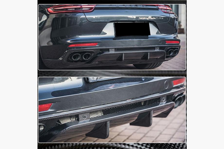 Porsche Panamera 2016-2023 гг. Диффузор заднего бампера (2016-2020, Карбон) Фото 4