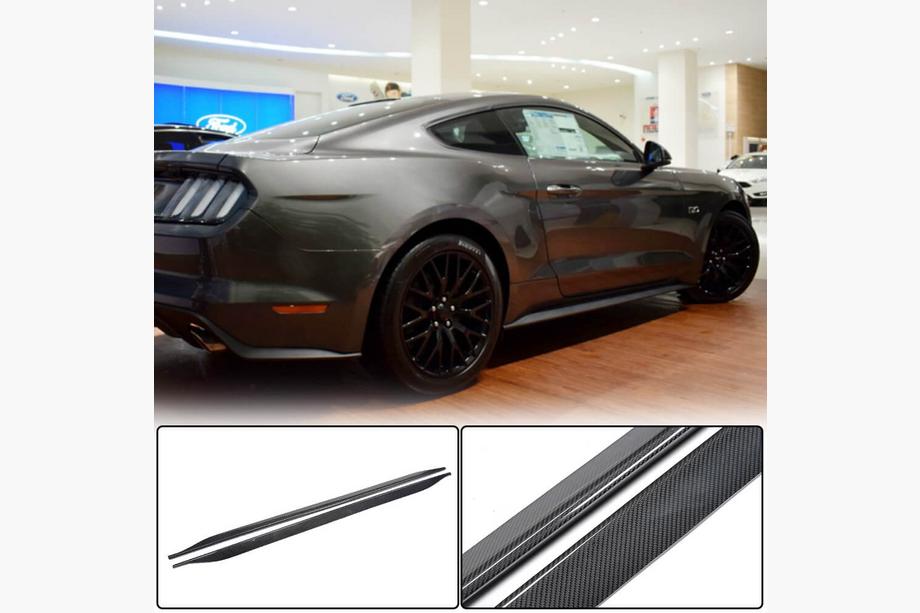 Ford Mustang 2015-2023 гг. Боковые Пороги V1 (Карбон) Image