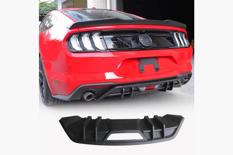 Ford Mustang 2015-2023 гг. Диффузор заднего бампера (2018-2023, Пластик) Фото 1