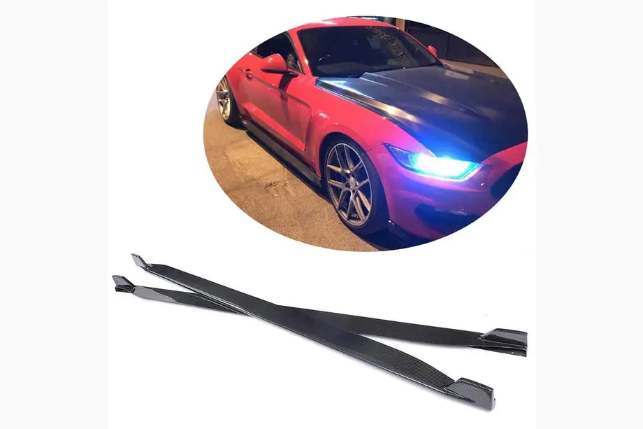Ford Mustang 2015-2023 гг. Боковые Пороги V2 (Карбон) Image