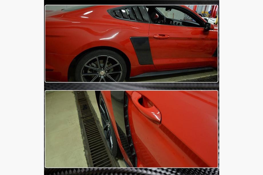 Ford Mustang 2015-2023 гг. Накладки на задние крылья (2015-2017, Карбон) Фото 4