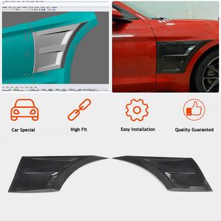 Накладки на передние крылья (Карбон) Ford Mustang 2015-2023 гг. фото 2