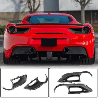 Накладки на Задние Фонари (2015-2017, Карбон) Ferrari 488 GTB 2015-2019 гг. фото 1