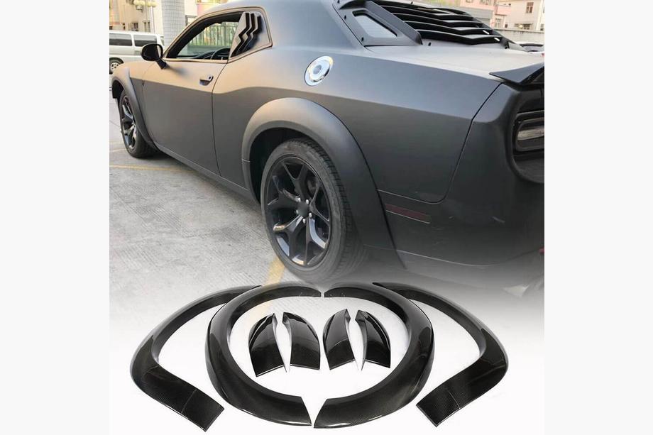 Dodge Challenger 2008-2023 гг. Накладки на арки (2015-2019, Карбон) Image