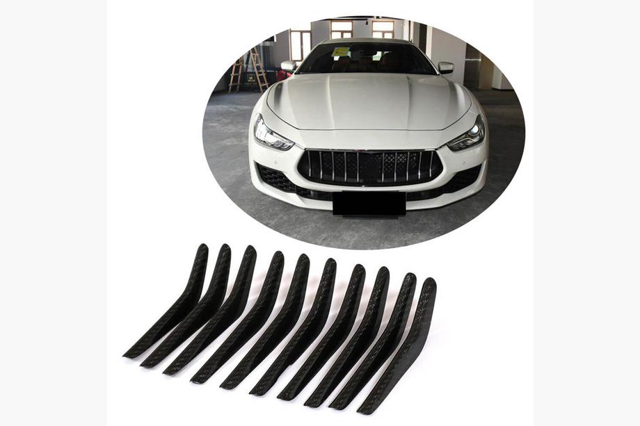 Maserati Ghibli 2013-2023 гг. Накладки на решетку радиатора (для Base/S/S Q4 2018-2020, Карбон) Фото 1