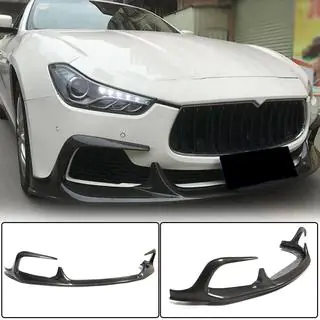 Передний бампер Лип V1 (для Base/S/S Q4 2013-2017, Карбон) Maserati Ghibli 2013-2023 гг. фото 1