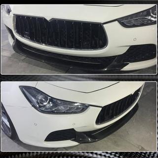 Передний лип-спойлер V2 для бампера Base/S/S Q4 2013-2017 Карбон Maserati Ghibli 2013-2023 гг. фото 3