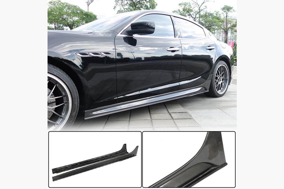 Maserati Ghibli 2013-2023 гг. Боковые Пороги V3 (для Base/S/S Q4/Diesel/250 Diesel, Карбон) Image