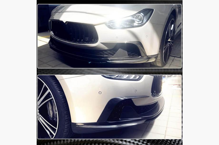 Maserati Ghibli 2013-2023 гг. Передний лип-спойлер V3 для Base/S/S Q4 2013-2017, Карбон Фото 3